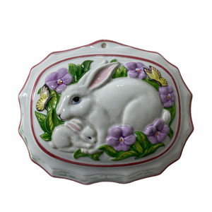 Vintage Franklin Mint Le Cordon Bleu Rabbit Jello Mold Glazed Ceramic